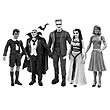 Munsters Black-and-White Figure Set